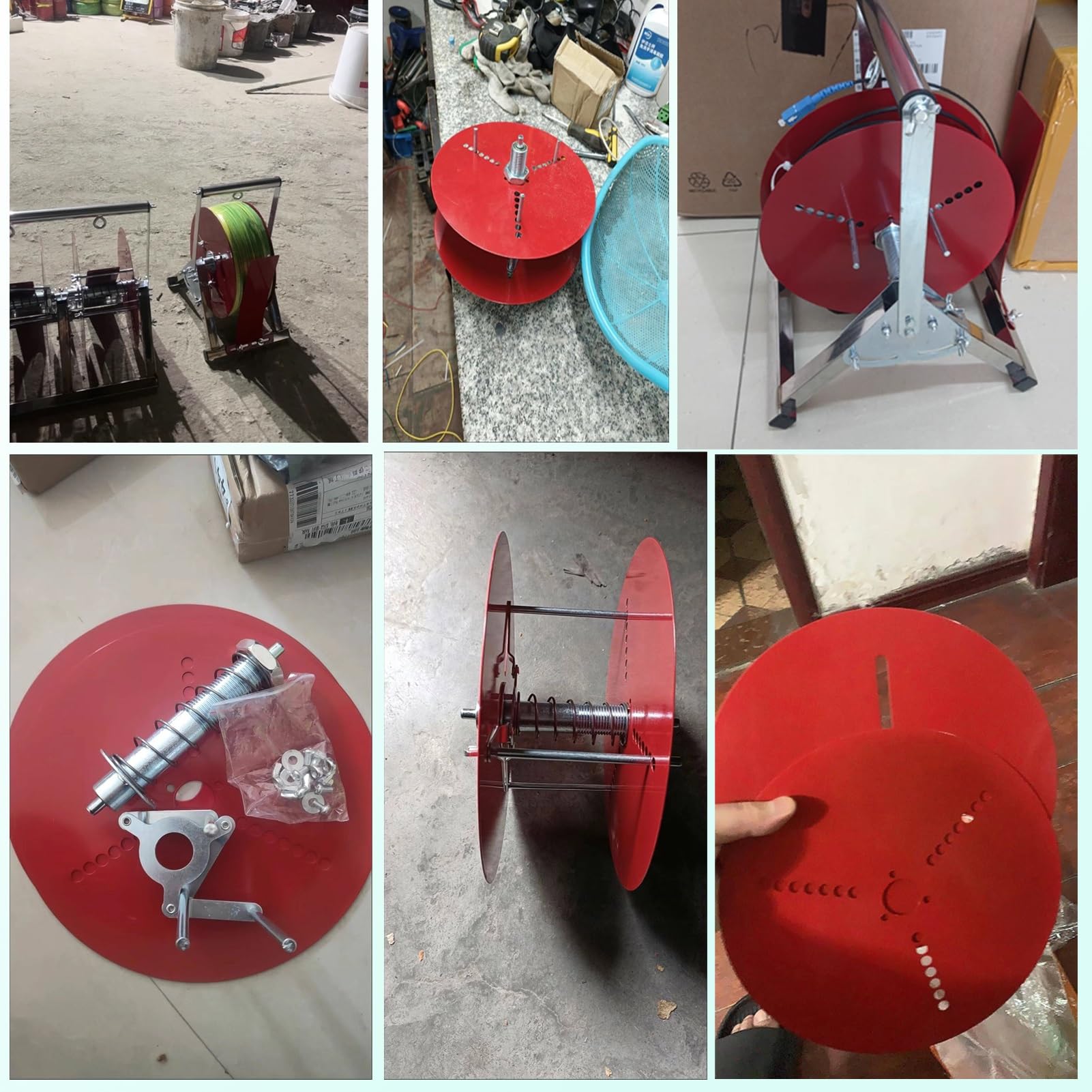 Portabobinas de Alambre Organizador de Cables Portátil y Plegable de Un Solo Eje. Dispensador de Bobinas de Alambre Pequeñas de Acero Inoxidable. Soporte para Cables Eléctricos para Electricistas.
