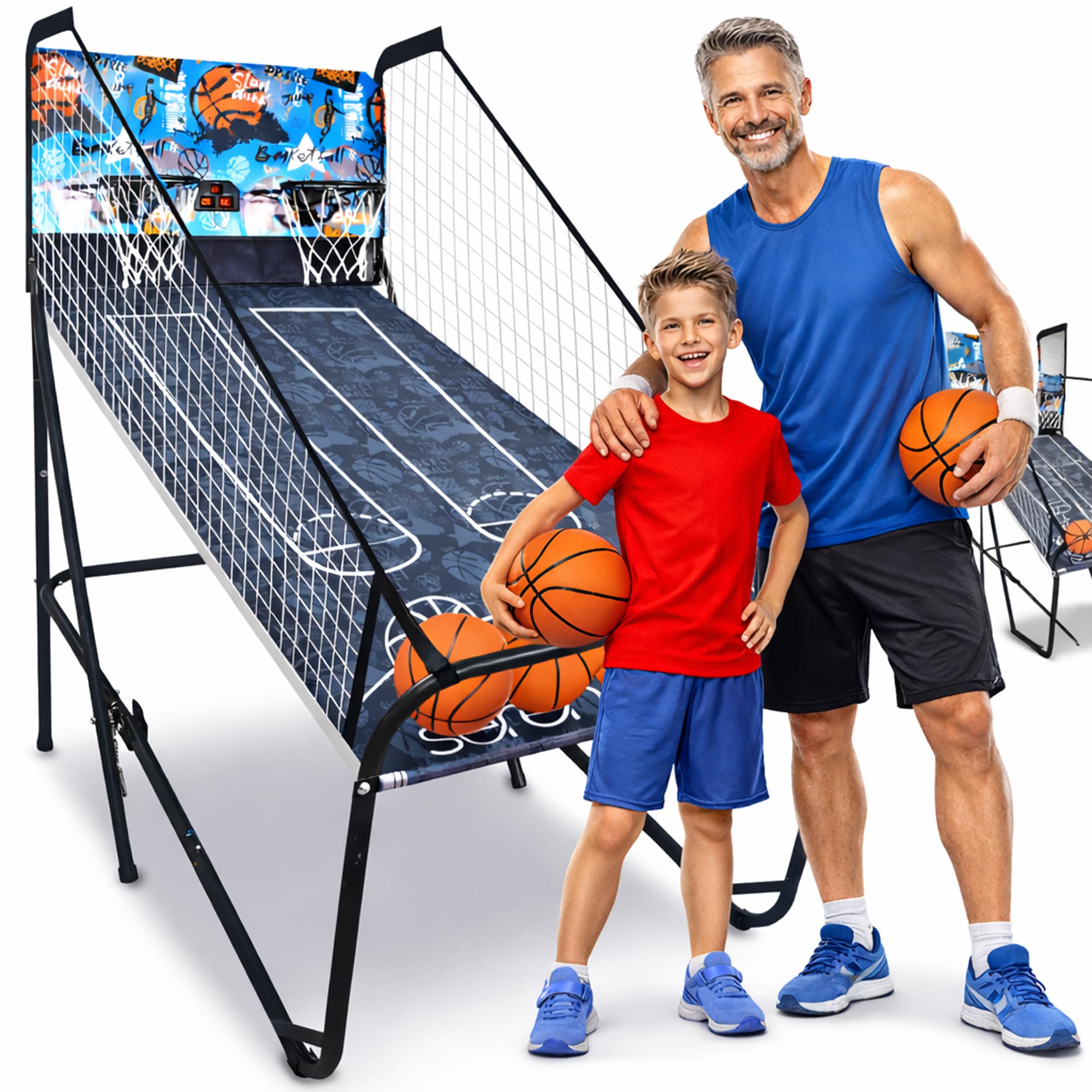 SereneLife juego baloncesto, Marcador LED digital, Plegable, Para niños y Adultos, Ideal para interiores y exteriores