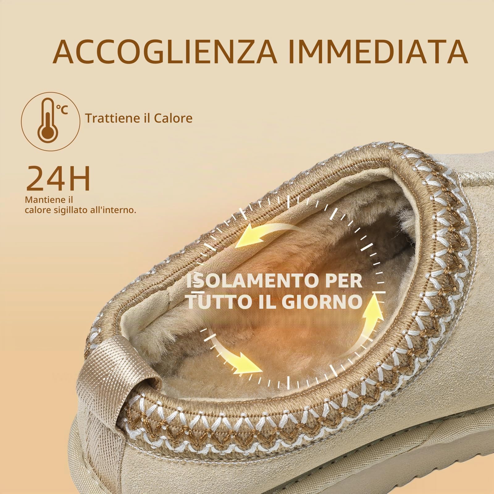 Meik Mangni Pantofole Donna Uomo Inverno Scarponi da Neve in Pelle Unisex-Adulto Caldi Ciabatte da Casa Antiscivolo,35-44 EU