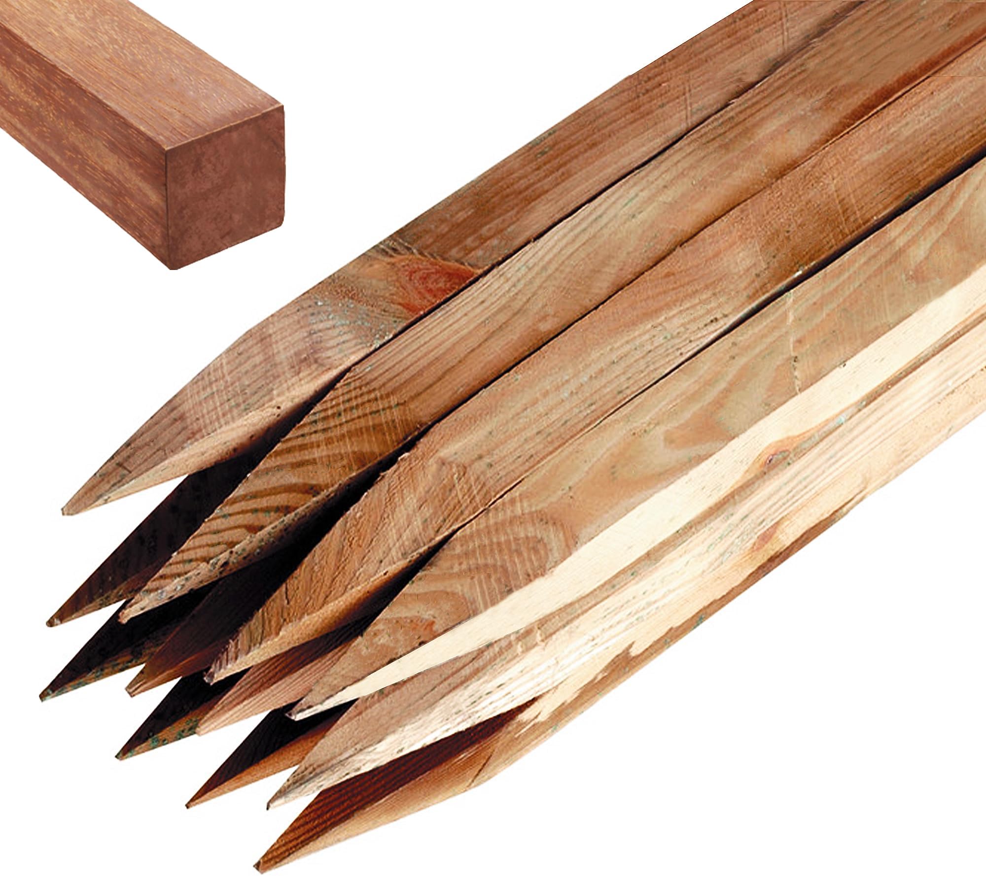 Garden Stakes by Circle of Trust, 1.2 M Long Wooden Stakes for Plant & Tree Support (Pack of 5) - Pressure Treated Timber - 32mm Thickness Natural