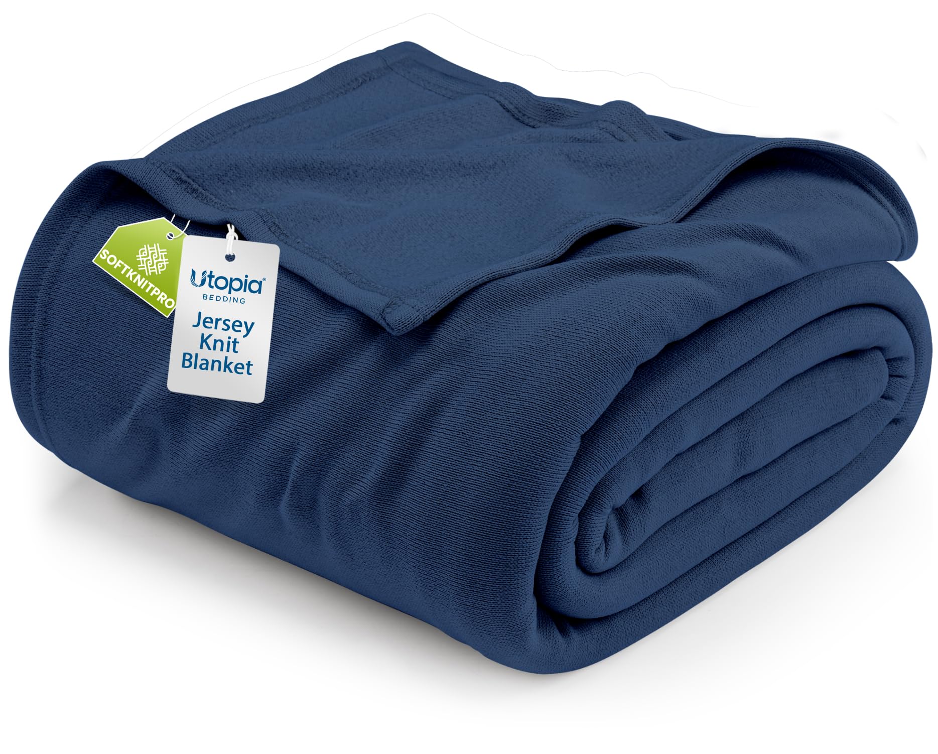 Couverture respirante en jersey bleu marine pour grand lit et canapé