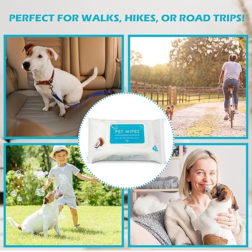Vista 21 de Treela 10 paquetes de 800 toallitas para perros, toallitas para mascotas, suministros de aseo para patas, glúteos, orejas, piel, ojos, limpieza