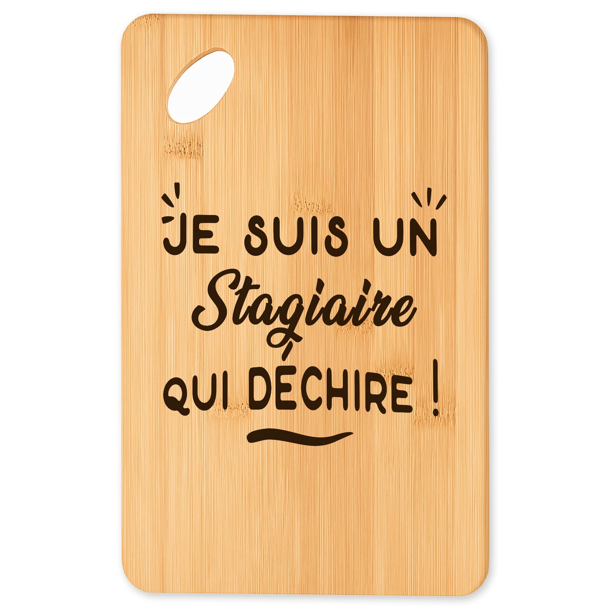 Planche à découper Stagiaire Qui Dechire plateau apéro en bambou robuste et hygiénique