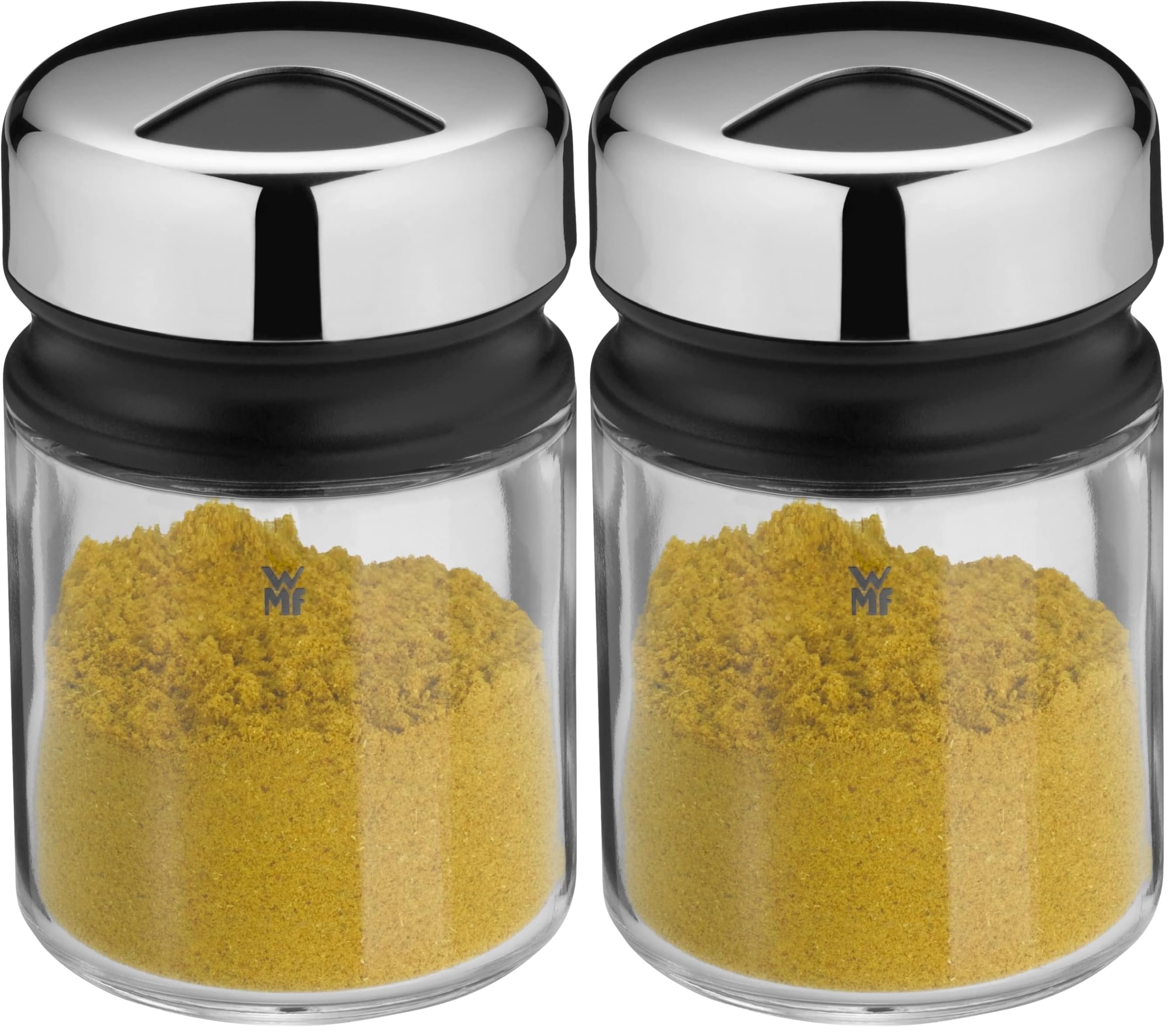 WMF Depot Universalstreuer 100ml, mit Aromadeckel, Gewürzglas grobes Streubild, Glas, Cromargan Edelstahl, spülmaschinengeeignet (Packung mit 2)