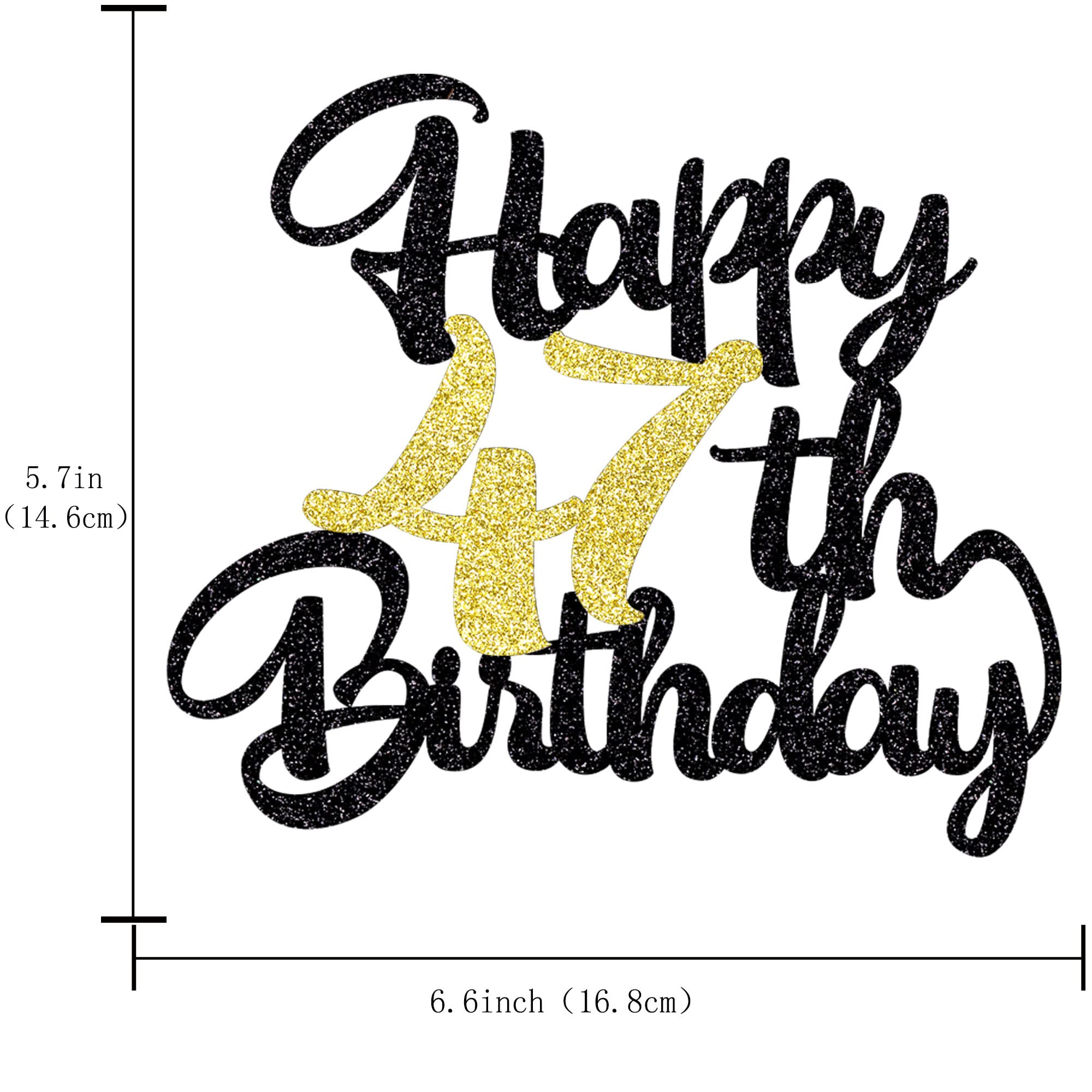 Klionjor 47th Birthday Cake Topper, Unique Design Cake Decoration for 47th Birthday Party Material, 1 Piece 3