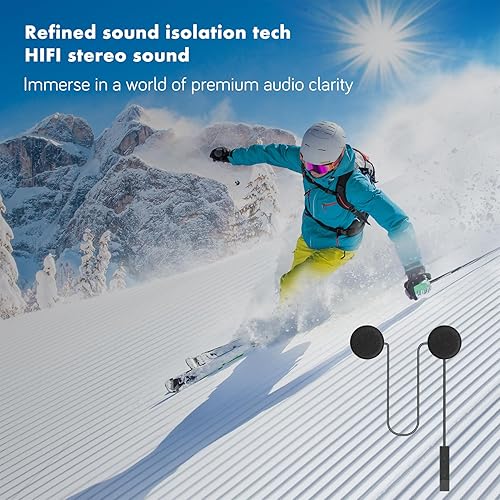 Miniatura 4 de igooot Auriculares Bluetooth para casco de motocicleta, auriculares inalámbricos para exteriores, auriculares deportivos impermeables con sonido