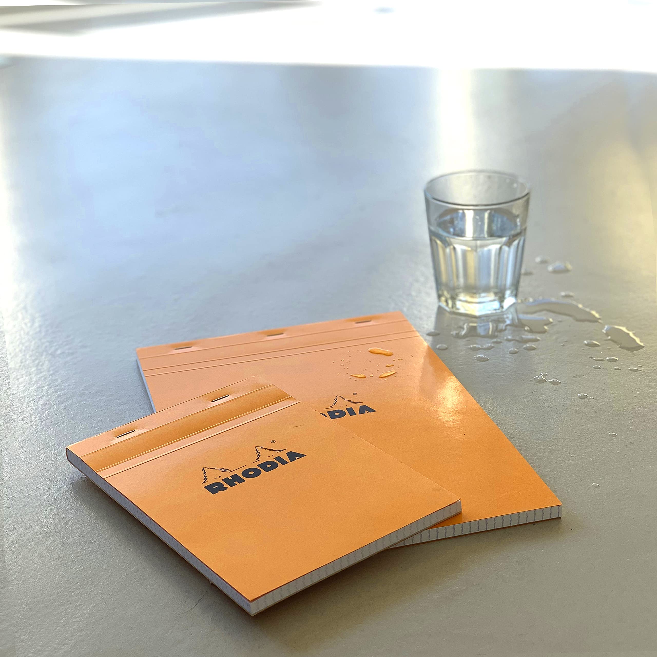 RHODIA 13200Amzc - Pak van 5 Geniete Notitieblokken N°13 Oranje - A6 - Kleine Ruitjes - 80 Afscheurbare Bladen - Clairefontaine Wit Papier 80 g/m² - Soepele en Duurzame Gecoate Kartonnen Omslag