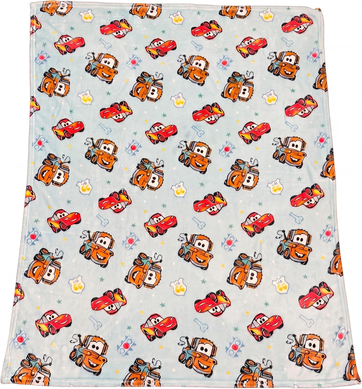 Cudlie Cars Blanket (Baby/Toddler) | Truck Blanket Plush Fleece | Race Car Blankets | Lightning McQueen & Tow Mater Throw Blankets | 30" X 40" | Officially Licensed