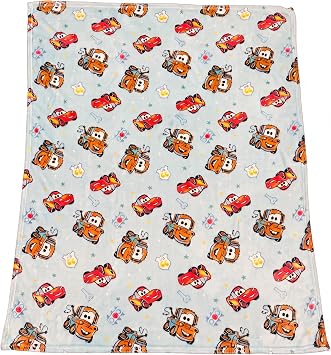 Cudlie Cars Throw Blanket Kids | Truck Blanket Plush Fleece | Race Car Blankets | Lightning McQueen & Tow Mater | Officially Licensed 40" x 50"