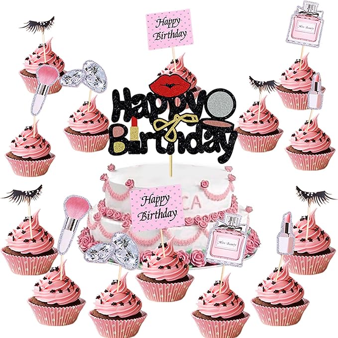 Makeup Cake Topper Makeup Cupcake Toppers Spa Makeup Cake