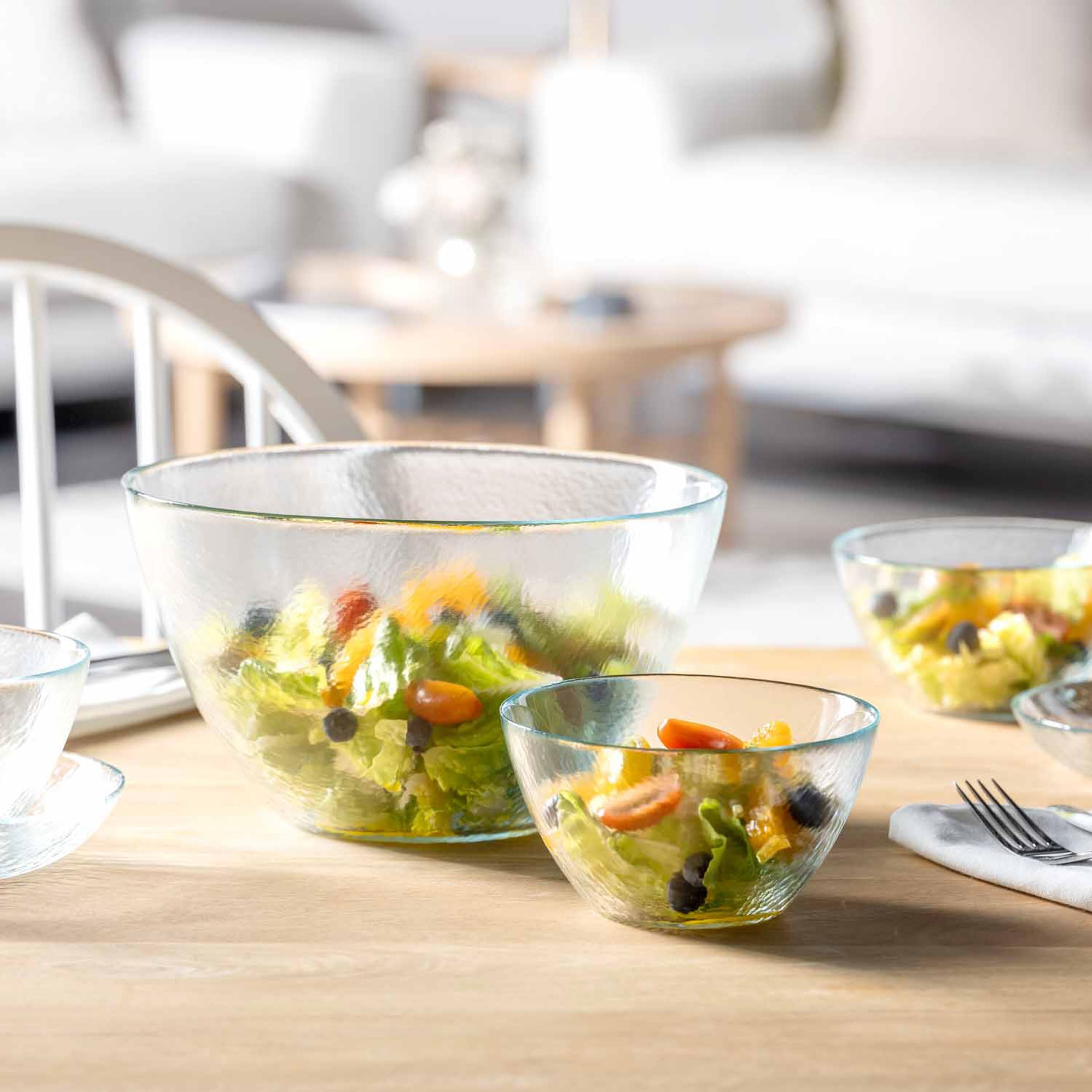 LEONARDO HOME Piazza 024409 Bol De Service, En Verre, Passe Au Lave- Vaisselle, Saladier Moderne, Bol Fonctionnel, Hauteur 12 Cm, Transparent