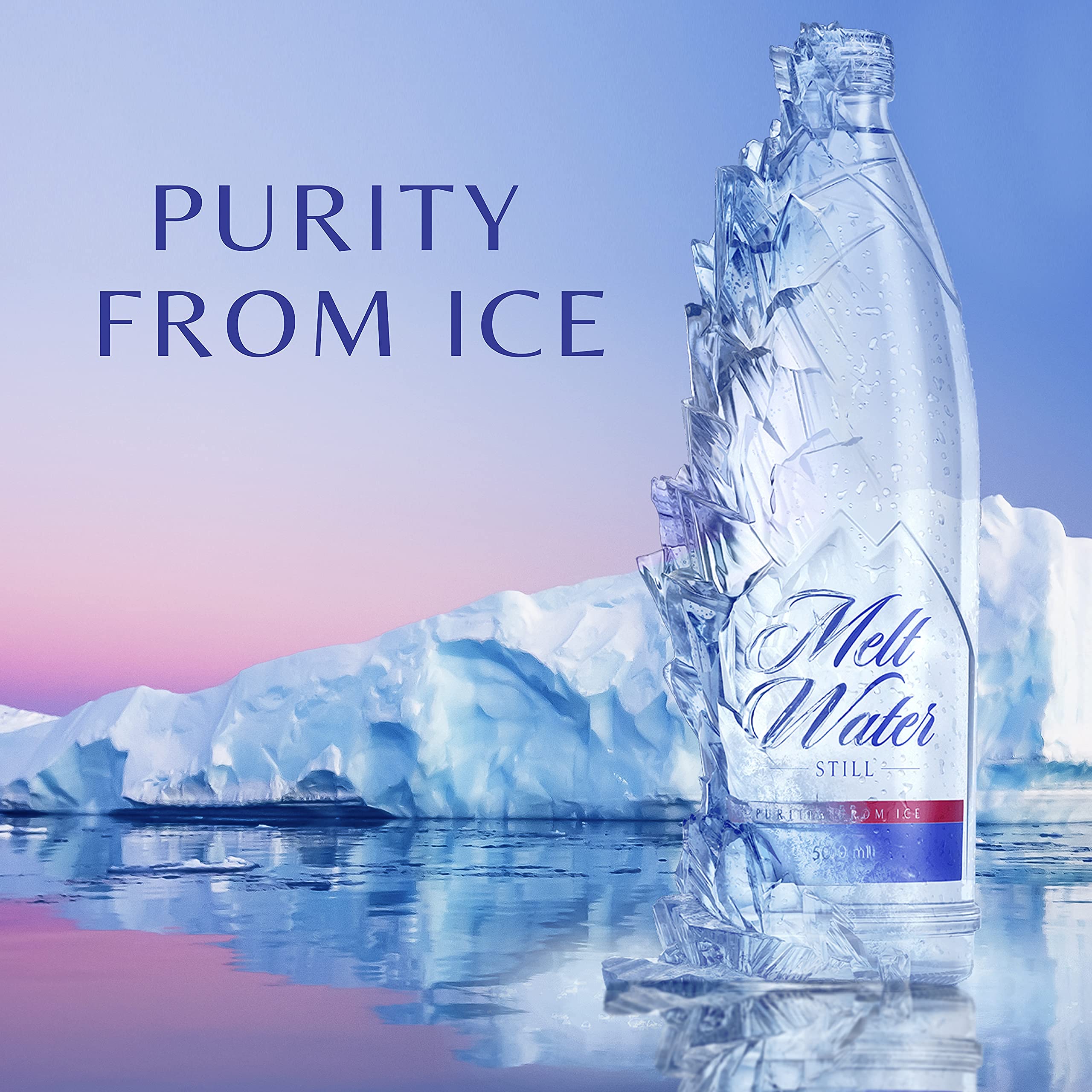 Melt Still Water Created by Ice Still Natural Mineral Water, Glass