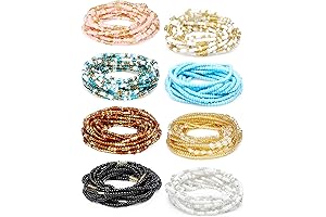 WAIST BEADS plus size WOMEN 8 Pieces 50 Inch CHAIN BELLY Handmade Arican