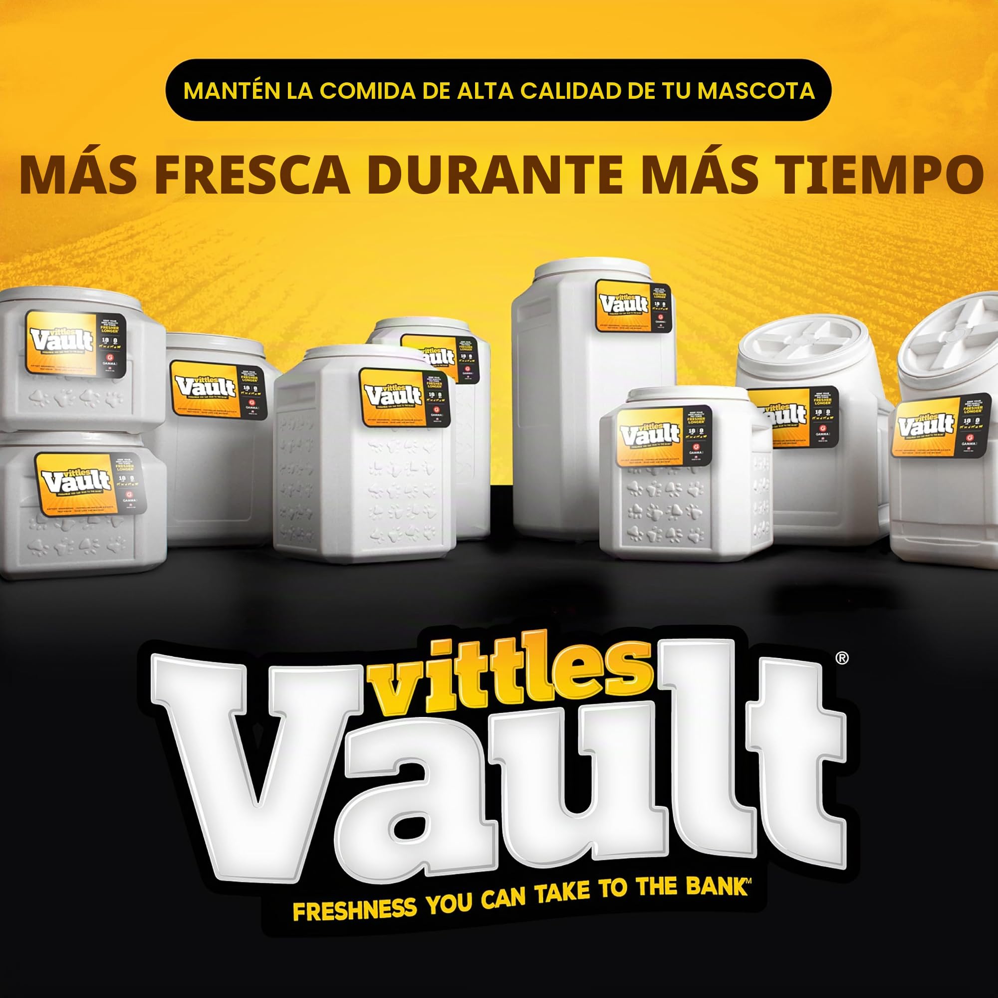 Gamma2 Vittles Vault - Contenedor apilable de almacenamiento de alimentos para perros con tapa hermética, para hasta 40 libras de comida seca para mascotas, para gatos y cachorros, plástico sin BPA,