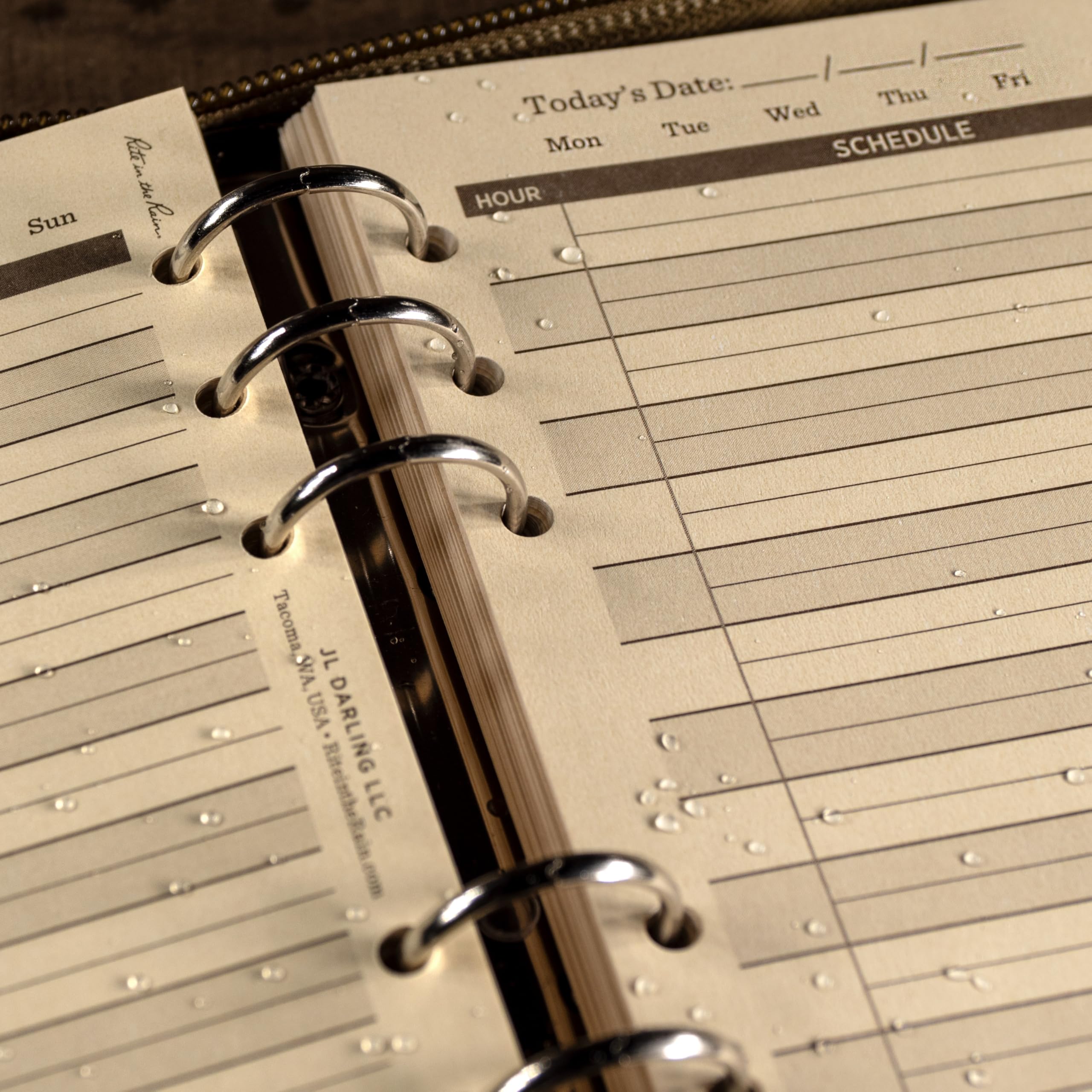 Rite in the Rain all-weather calendario settimanale set Calendario giornaliero 4 5/8" x 7" Tan