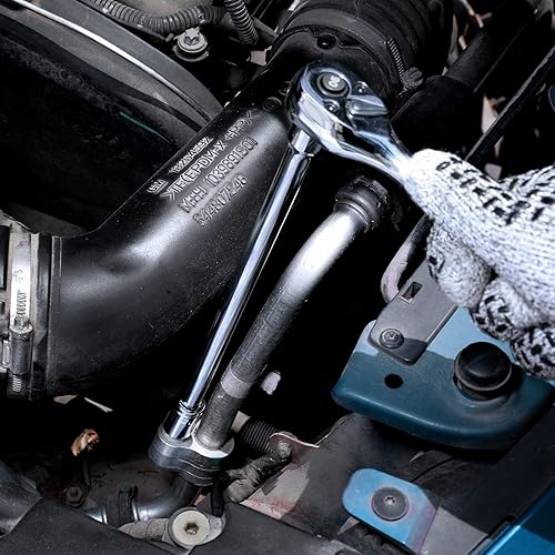 Miniatura 6 de DURATECH Juego de llaves de vaso de 1/2", 33 piezas, incluye enchufes métricos/SAE, trinquete de 1/2 pulgada, barra de disyuntor y adaptadores de