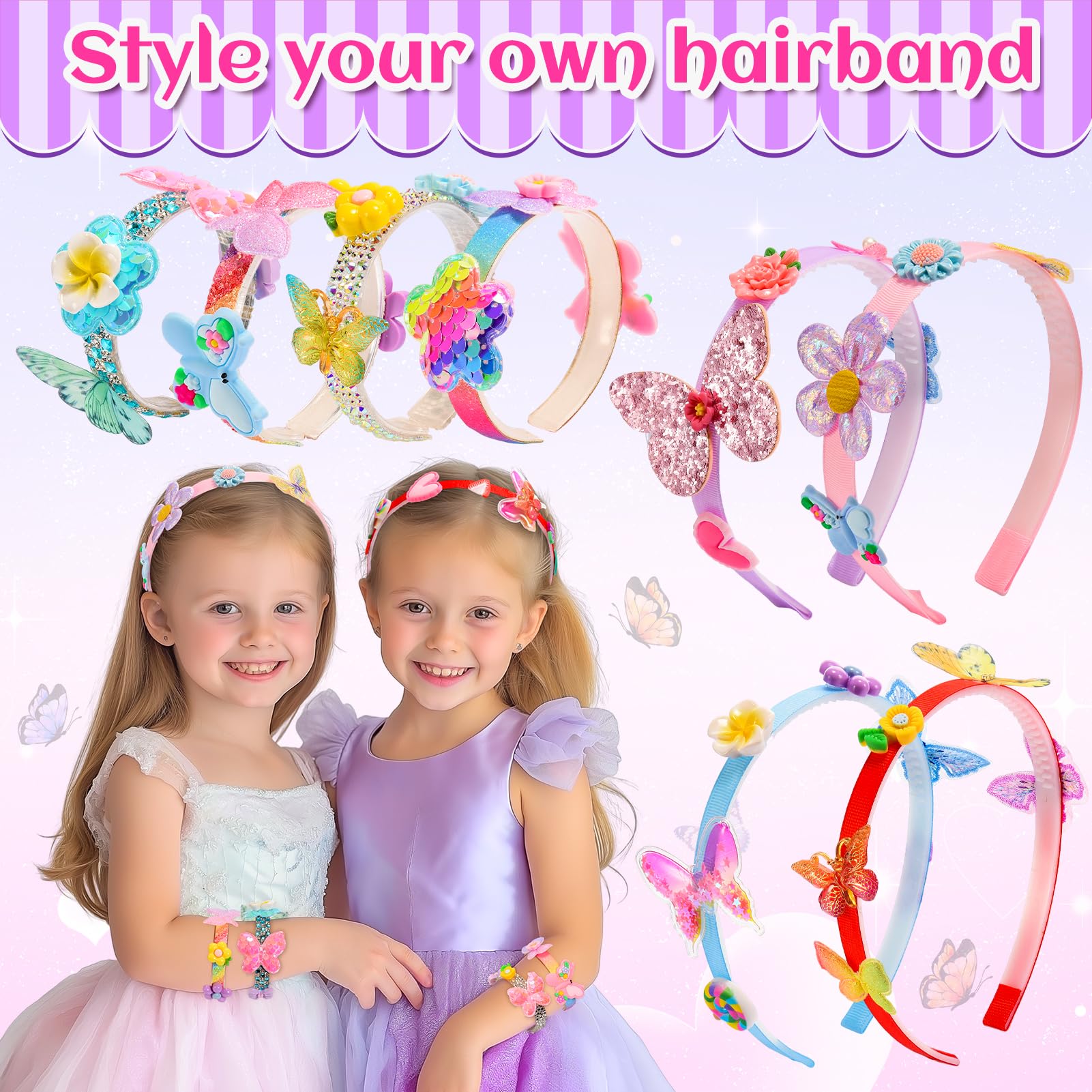 WootoyOutdoor Regalo Niña 3-12 Años, DIY Diademas Niña Kit para Hacer Pulseras Manualidades Niña 4-10 Años Juguete Niña 3-10 Años Accesorios pelo Niña Juguetes para Niñas Unicornios para Niñas