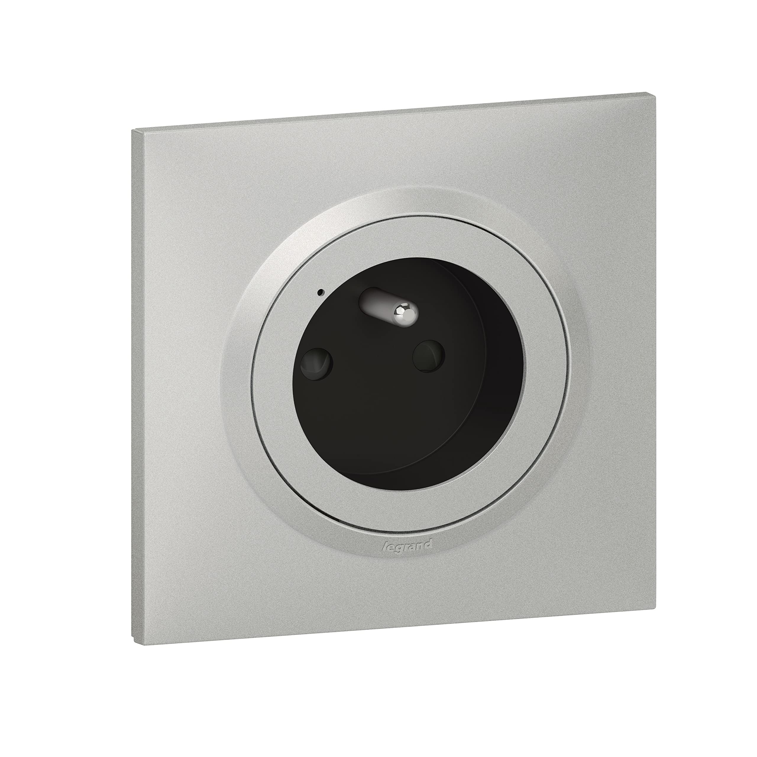 Legrand - Cable alargador giratorio con 4 tomas de corriente, interruptor y pararrayos, color blanco y gris oscuro