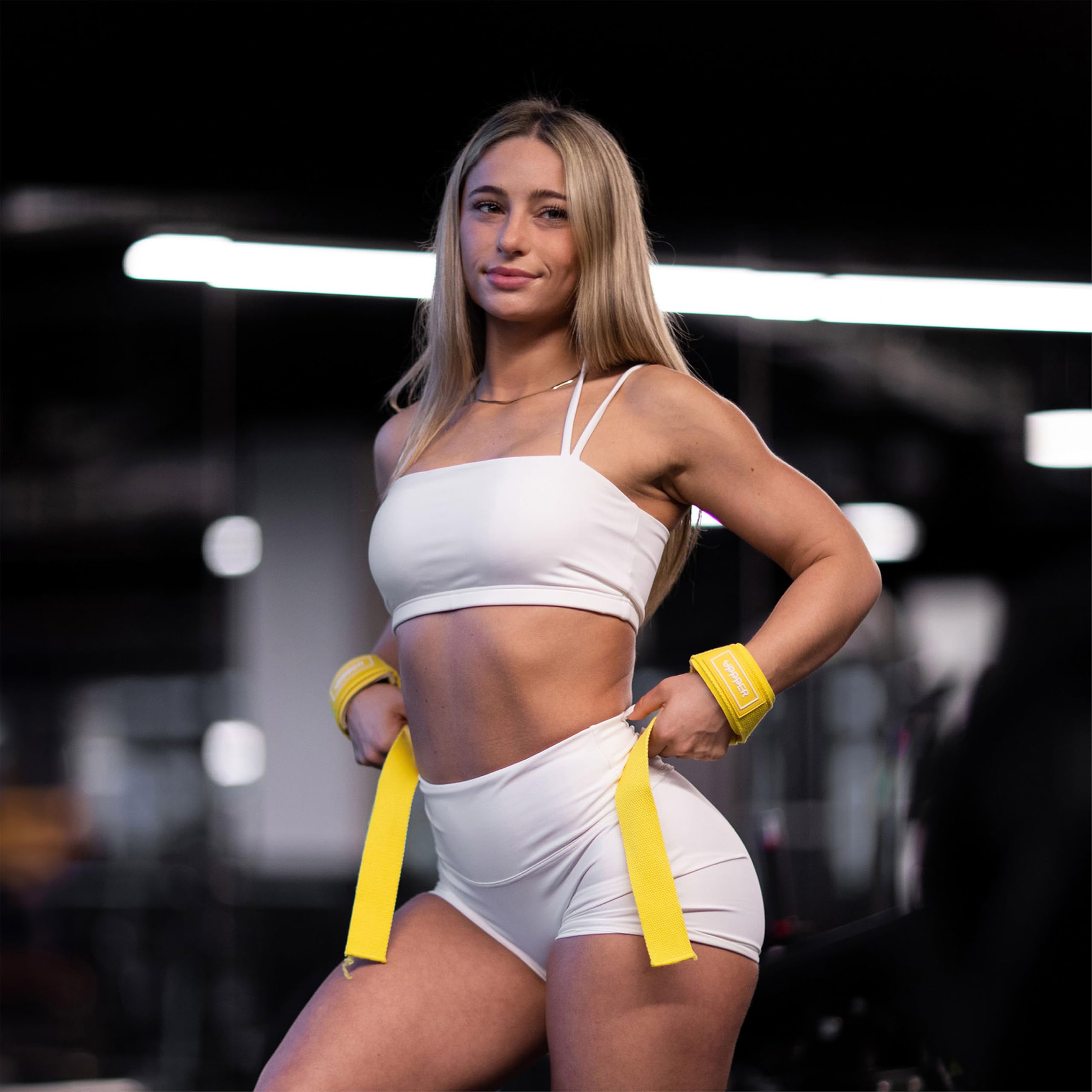 UPPPER Correas de levantamiento para levantamiento de pesas, correas de muñeca de algodón de 22 pulgadas con acolchado de neopreno para peso muerto, dominadas, entrenamientos de gimnasio, para hombres