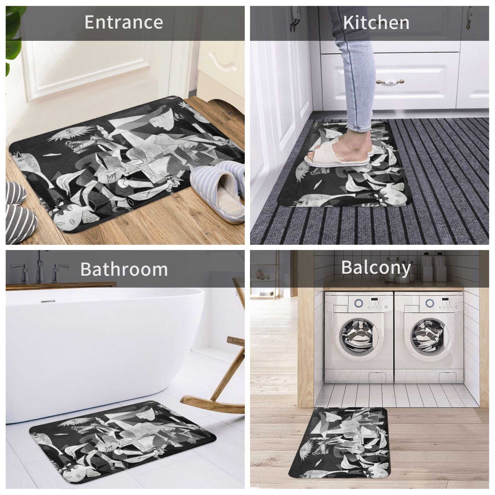 Amazon | パブロ・ピカソ偉大な画家動作しますゲルニカ グマット 玄関