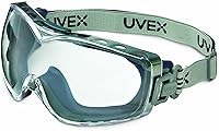 Uvex Stealth OTG Safety Goggles with HydroShield Anti-Fog Lens & Fabric Headband - Fits Over Glasses, ANSI Z87+ Certified