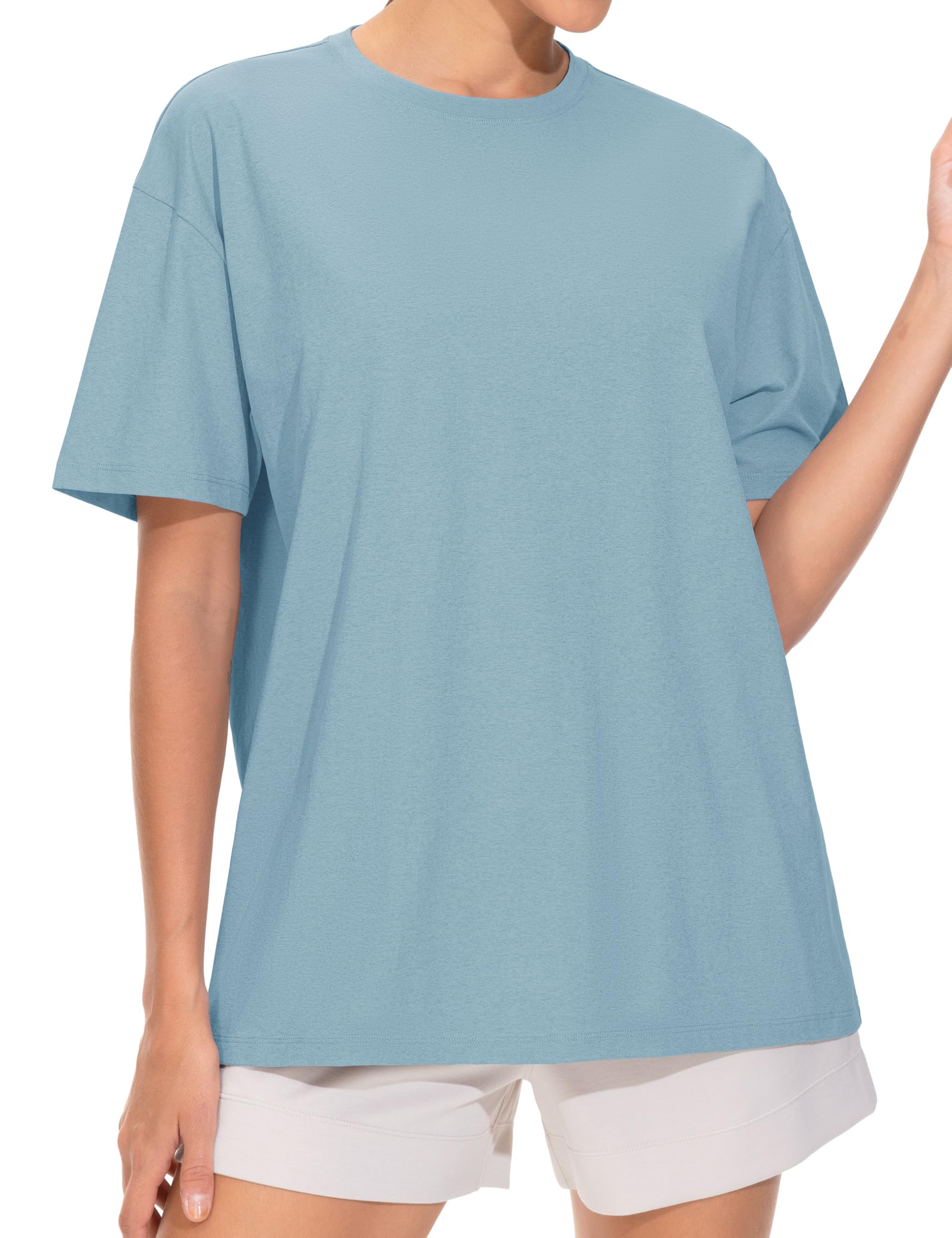 THE GYM PEOPLE Oversize Sport T-Shirt Damen Kurzarm Übergroß Oberteile Fitness Rundhals Locker Sportshirt Basic Sommer Tee Shirts Bluse