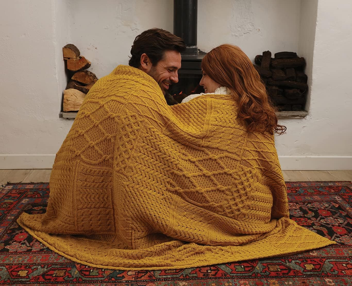 Carraig Donn Aran Woollen Mills Irish Blanket 100 Merino