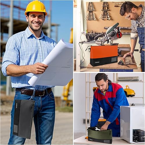 Miniatura 7 de LUCKIPLUS Bolsas de herramientas de lona, pequeñas bolsas de herramientas con cremallera y mosquetón, organizador de herramientas con cremallera