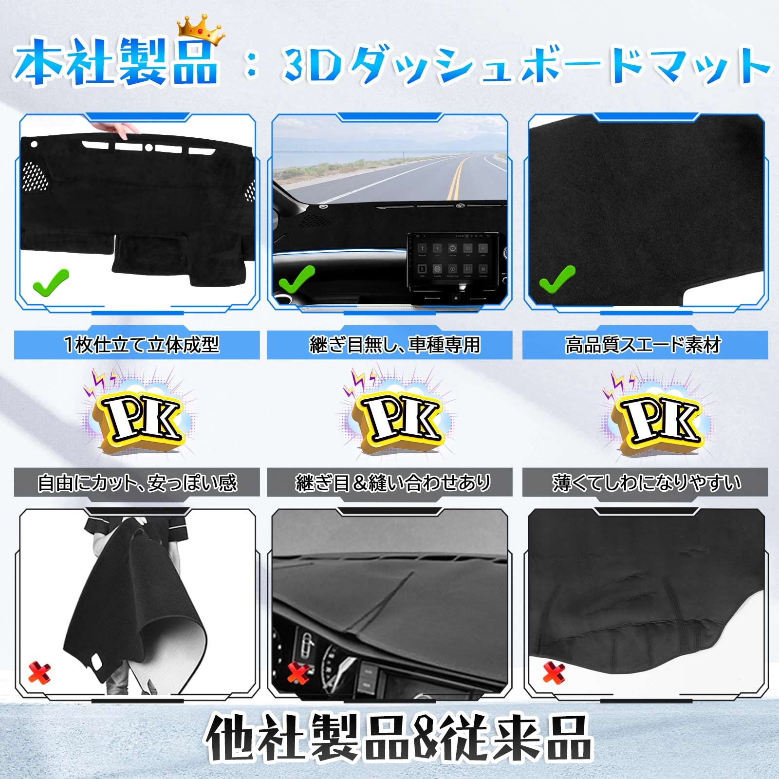 Amazon | LIMSTYLE トヨタ 新型 ノア ヴォクシー 90系 スエード調 3D 