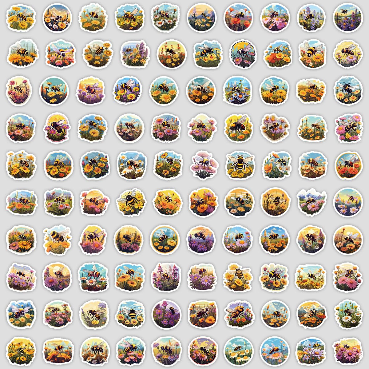100 PCS Bee Animal Stickers for Water Bottle - Image 3