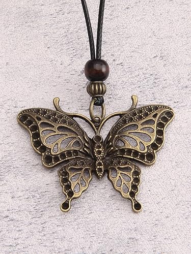 Miniatura 9 de Boho Necklaces for Women Long Wooden Pendant Vintage Necklace Sweater Chain Necklace Handmade Jewelry