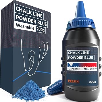 PRESCH Chalk blue 200g - Clear, visible lines thanks to intense blue colour - Perfect for furniture making and interiors - Chalk powder
