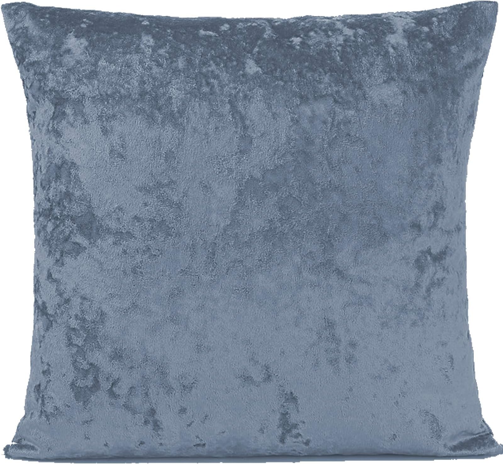 Adore Home Crushed Velvet Cushion Cover Plain Luxury Soft Covers 45x45cm, 18x18, Grey Blue