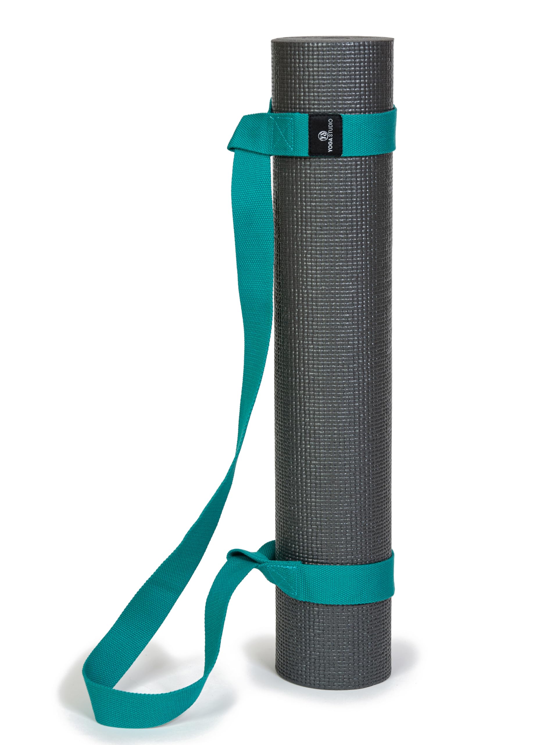 Yoga Studio Yoga Mat Carry Strap - 4 x 137cm, Multipurpose Mat Strap with Adjustable Loops, Strap and Carrier Combined (The yoga mat in picture is for illustration purposes only.) (Light Teal)