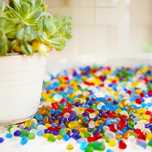 Miniatura 8 de Piedras de cristal marino de 31 onzas, rocas de acuario y grava para peceras para peceras, rellenos de jarrones, paisajismo artístico y de bricolaje