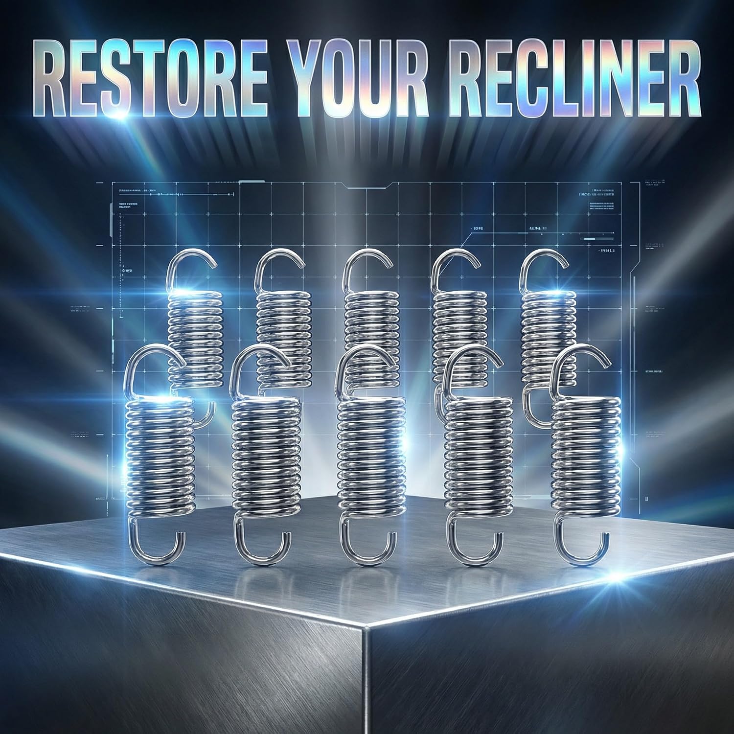 10 Pack 2-1/2 Inches (12 Turn) Overall Length Furniture Extension Springs