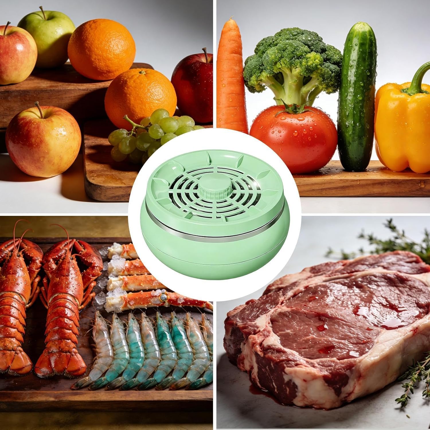 Fruit Cleaner Machine - 4 Modes Portablem Long-Lasting Waterproof Food Purifier,Electrolysis Fruit Vegetable Cleaner - for Home Kitchen Cooking Grain Meat Seafood