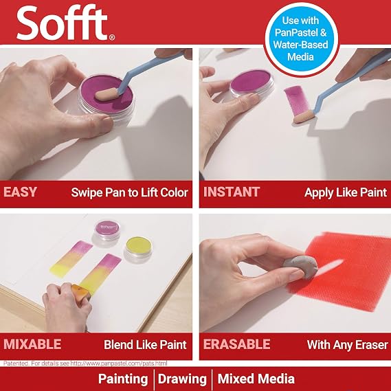Sofft Artist Tools by GOLDEN, Sofft Knife & 5 Covers - Pointed (No. 1), Professional Artist Pastels