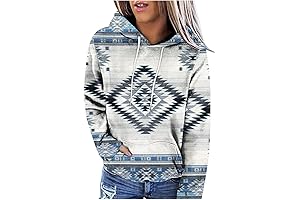 Women's Western Aztec Ethnic Style Black Friday Hoodies: Warmth and Style Combined