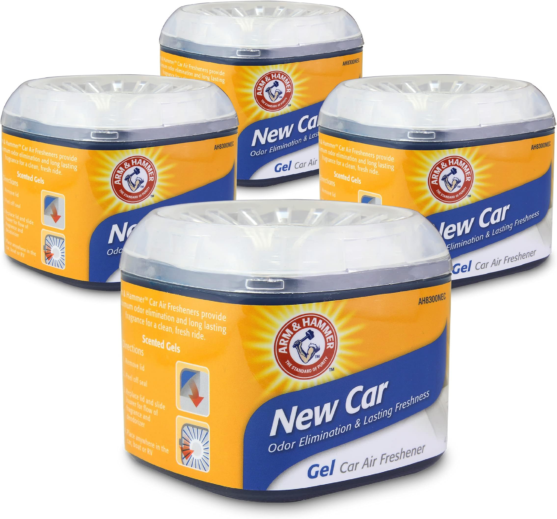 AH8300NEC-12PK 4.5oz Gel Air Freshener, New Car, 12 Pack