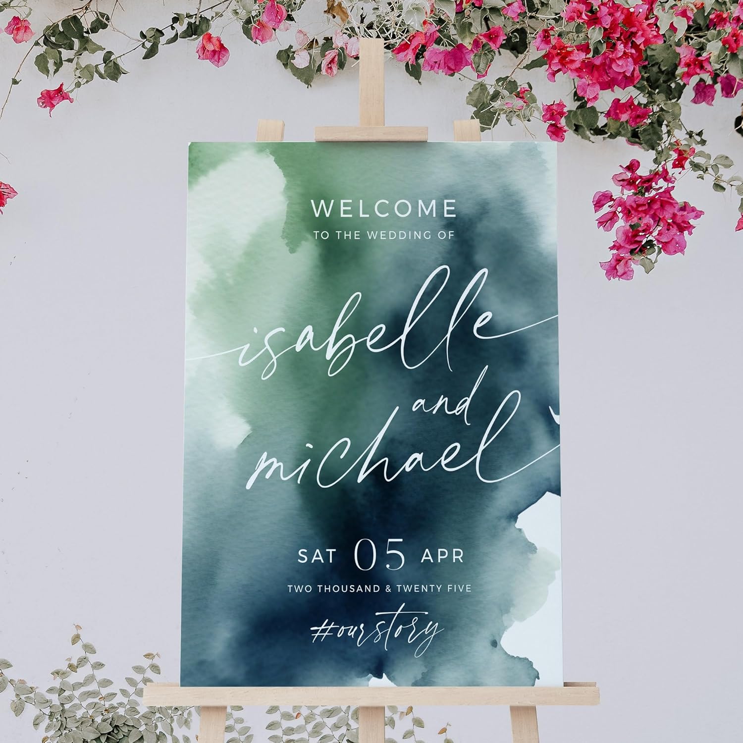 Personalized Welcome To Our Wedding Sign, Custom Wedding Sign,Wedding Welcome Sign, Welcome Poster, Ocean Wedding, Seashells,Boho Wedding Decor, Outdoor Welcome Sign #1