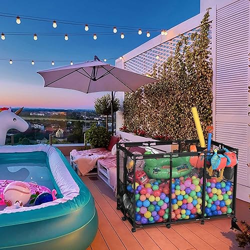 Vista 21 de Yescom Canasta de almacenamiento de flotador de piscina de 280 galones para fideos de balsa de juguete, al aire libre, 65 x 30 x 33 pulgadas, marco