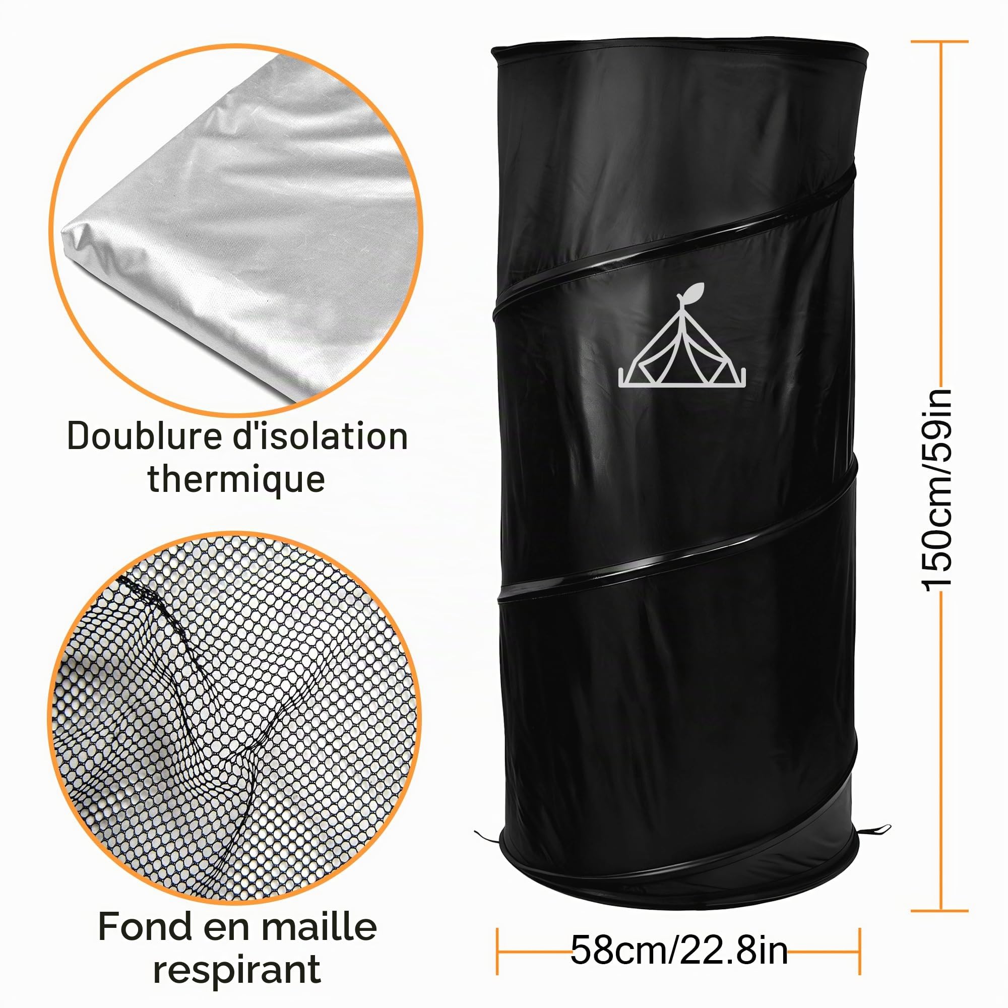 Tente de Douche Pop-up Camping - Toilette Portable Festival Plage Randonnée, Montage Rapide, UV 50+, Vestiaire Intimité Extérieur Sac Transport Inclus