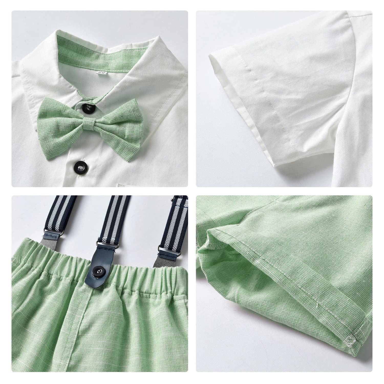Volunboy Bimbo Neonato Completini e Coordinati Gentiluomo, Fiocco Camicia e Bretelle Pantalocini