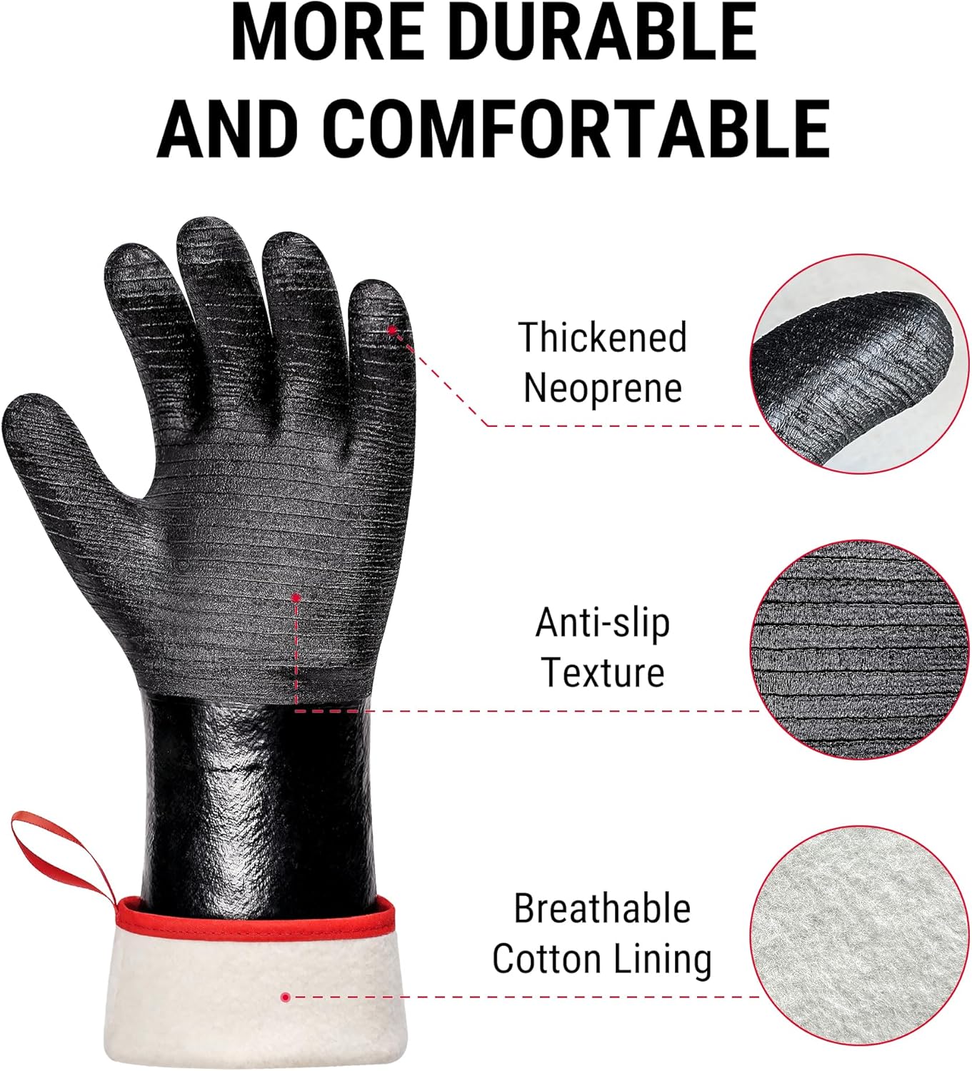 TempPro 932°F Heat Resistant BBQ Gloves, 17" Waterproof Oven & Grill Gloves, Oil & Slip-Resistant Neoprene Oven Mitts for BBQ, Fire Pit, Rotisserie, Smoker Accessories Gifts (Previously ThermoPro)