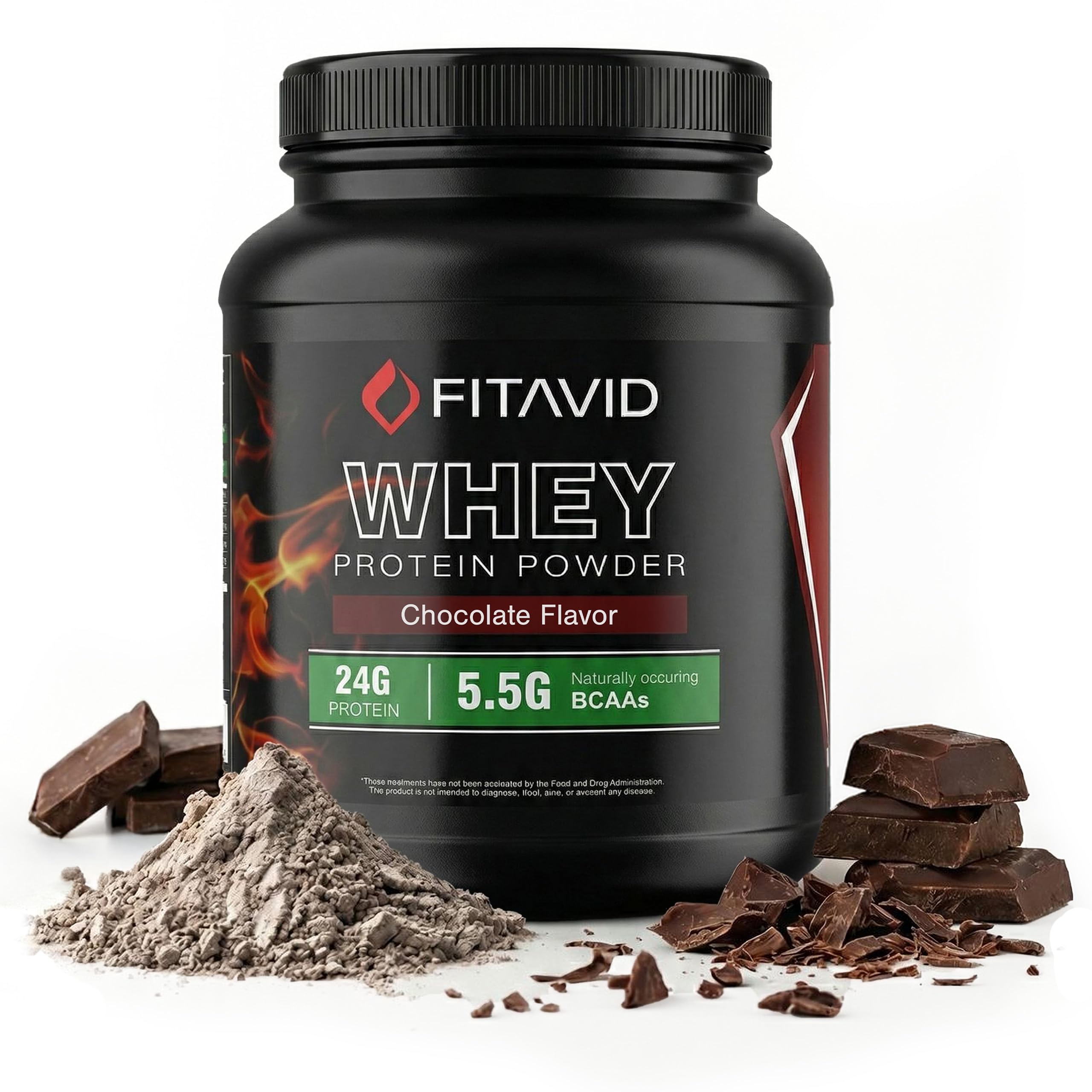 Whey Protein Powder – 24g Protein, 5.5g BCAAs, Whey Isolate Blend, Low Sugar Protein Powder for Muscle Recovery & Lean Muscle, Post Workout Protein, 2 lb, 30 Servings (Chocolate) — Amazon image 2