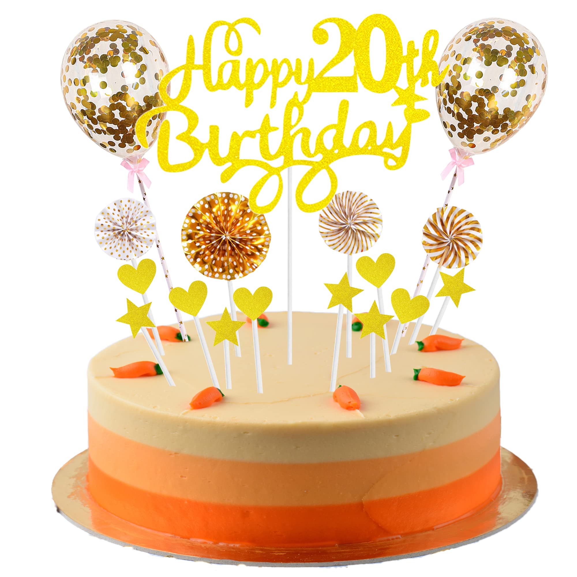 Cake Decoration 20th Birthday Decoration Cake Topper 20th Cake Decoration 20th Birthday Man Happy Birthday 20 Cake Decoration 20th Woman Man Cake Decoration 20th Birthday Woman Gold Cake Decoration 20