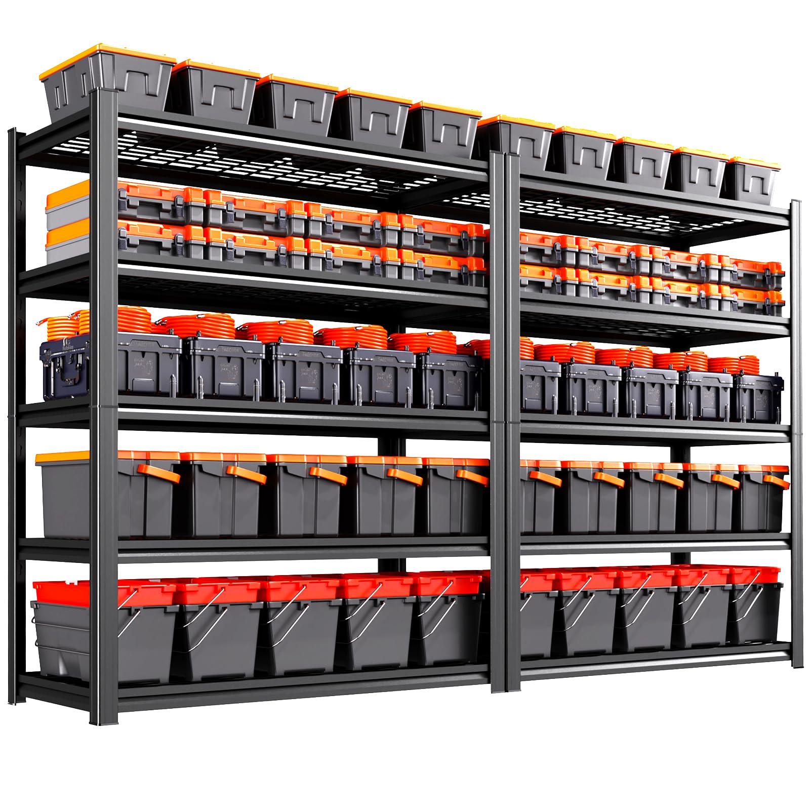 2-Pack Garage Shelving-Adjustable Metal Storage Shelves, 71"Hx46"Wx18"D