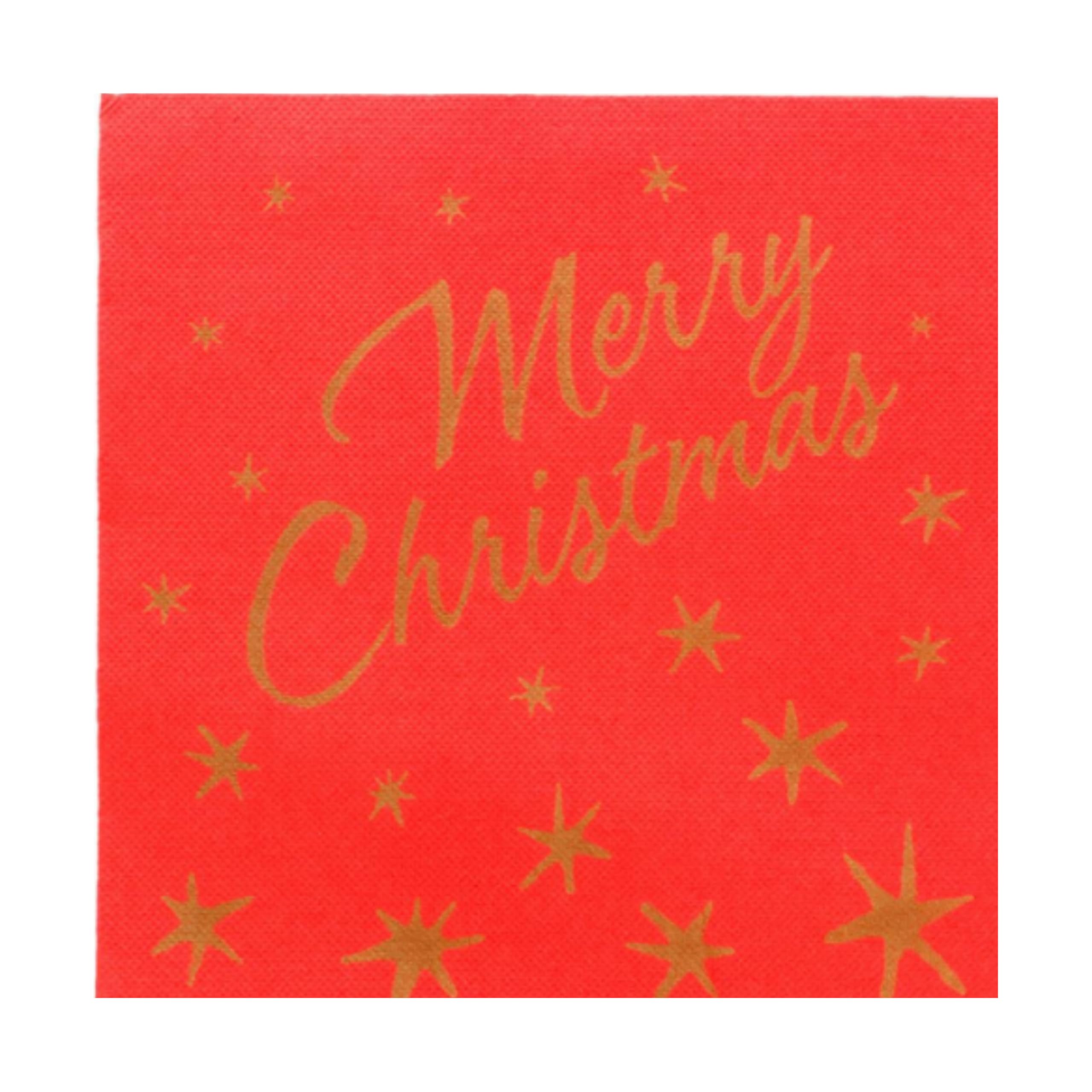 SANJOMA | 300 Servilletas Doble Punto Papel Navidad | Servilletas Decoradas Merry Christmas | Reciclables, Biodegradables | Roja Y Oro 40x40 cm, 18 g/m² | Certificado Ecolabel y FSC (300, Rojo y Oro)
