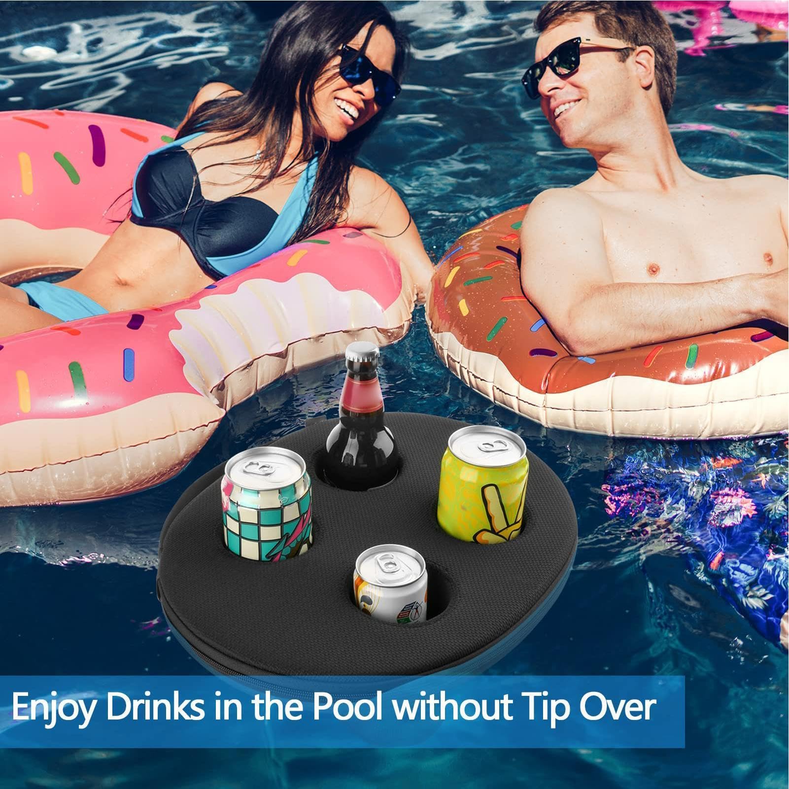 Porte-boisson flottant pour piscine et dessous de verre pour jacuzzi et spa